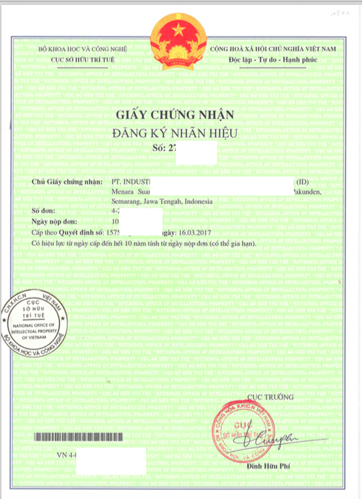 trademark certificate in Vietnam, Vietnam trademark certificate