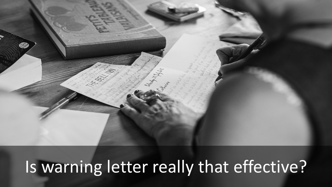 Is a warning letter really that effective?